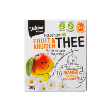De Kleine Keuken Biologische Fruit & Kruiden Thee Mango Kamille Rozenbottel 15 x 2g