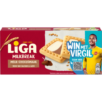 LiGa Milkbreak Koeken Duo Melk Chocolade Biscuits 6 x 2 Koekjes 245g