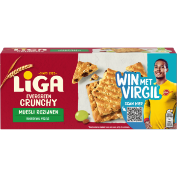 LiGa Evergreen Crunchy Koeken Muesli-Rozijnen 225g