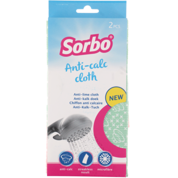 Sorbo Anti-Kalk Doek (33x34 cm), 2 stuks