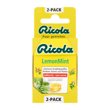Ricola LemonMint Suikervrij Zwitserse Kruidenpastilles 2 x 50g