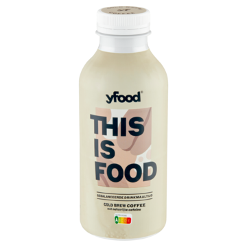 YFood Gebalanceerde Drinkmaaltijd Cold Brew Coffee met Natuurlijke Cafeïne 500ml