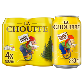 2e halve prijs | La Chouffe Blonde Belgisch Bier Blikken 4 x 330ml Aanbieding bij Jumbo