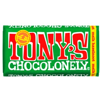 Tony's Chocolonely Melk Chocolade reep Hazelnoot 180g