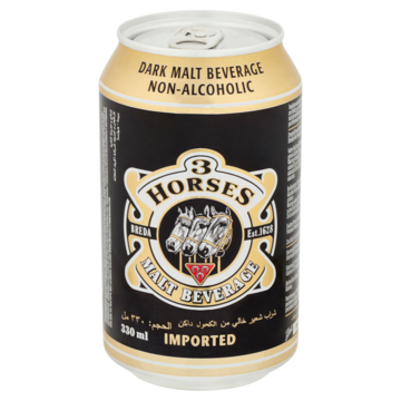 3 Horses Dark Malt Beverage Blik 330ml