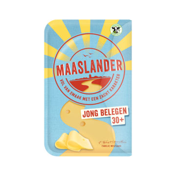 Maaslander 30+ jong belegen kaas plakken 200g