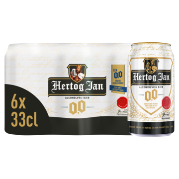 1+1 gratis | Hertog Jan Alcoholvrij Bier 0.0 Blikken 6 x 330ML Aanbieding bij Jumbo