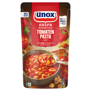 Unox Extra Rijkgevuld Soep In Zak Tomaten Pasta 570ml