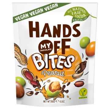 Hands Off My Chocolate Vegan Bites Peanut zak 185g