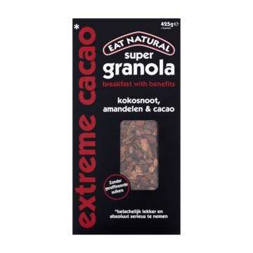 Eat Natural Super Granola Kokosnoot, Amandelen & Cacao 425g