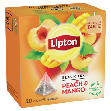 Lipton zwarte thee Peach & Mango 20 Stuks