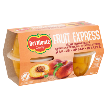 Del Monte Fruit Express Stukken Perziken op Sap 4 x 113g