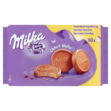 Milka Choco Wafer Chocolade Koekjes Voordeelverpakking 10 Stuks