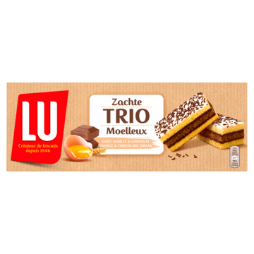LU Moelleux Trio Zachte Cake Vanille & Chocolade Smaak 6 Stuks 180g