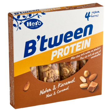 Hero B'tween Protein Noten & Granenreep Noten & Karamel 4 x 24g