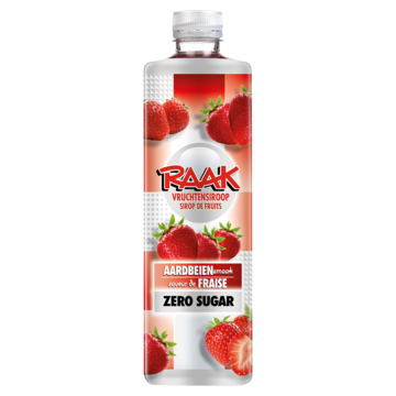 Raak Vruchtensiroop Aardbeien Zero Sugar 0, 75L