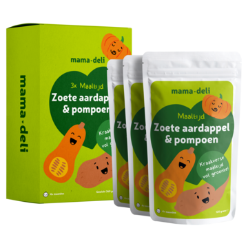 Mama Deli Maaltijd zoete aardappel & pompoen 4+ maanden 3 x 120g