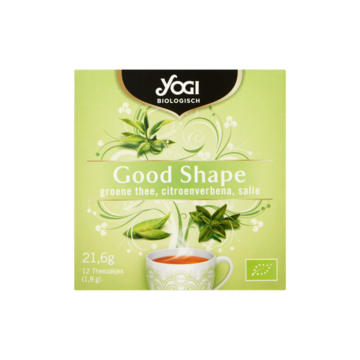 Yogi Biologisch Good Shape Groene Thee, Citroenverbena, Salie 12 Theezakjes 21, 6g
