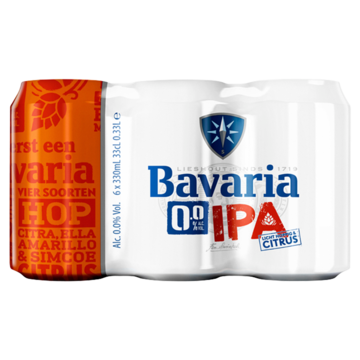 1+1 gratis | Bavaria 0.0% IPA alcoholvrij speciaal bier blik 330ML Aanbieding bij Jumbo