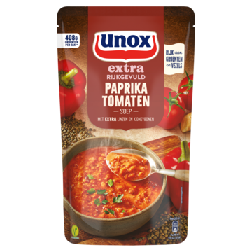 Unox Extra Rijkgevuld Soep In Zak Paprika Tomaten 570ml Aanbieding 2 zakken a 570 ml