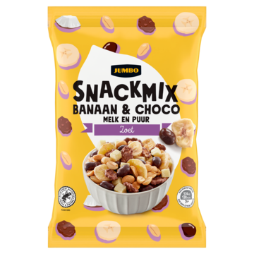 Snackmix Banaan Choco Melk en Puur 125g