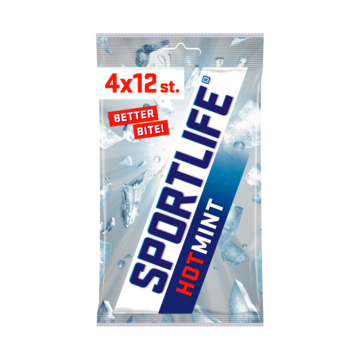 Sportlife Hotmint Suikervrij Kauwgom 4-Pack 4 x 18g