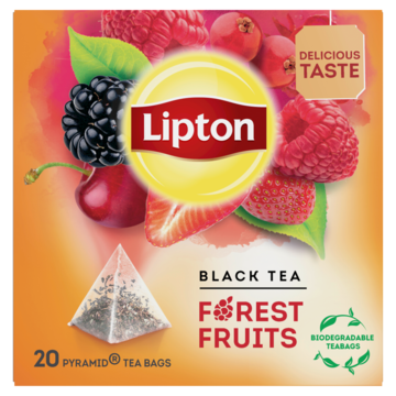 Lipton Zwarte Thee Forest Fruits 4 x 20 stuks 