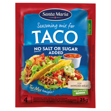 Santa Maria Taco Kruidenmix geen zout toegevoegd 25g