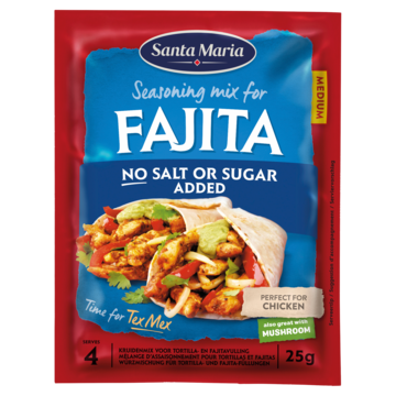 Santa Maria Fajita Kruidenmix geen zout toegevoegd 25g