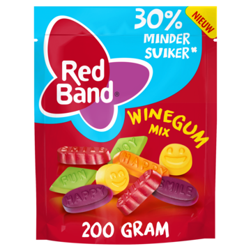 Red Band Winegummix 30% minder suiker Snoep 200g