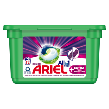 Ariel All-in-1 PODS, Vloeibaar Wasmiddel Wasmiddelcapsules +Extra Vezelbescherming 12 Wasbeurten
