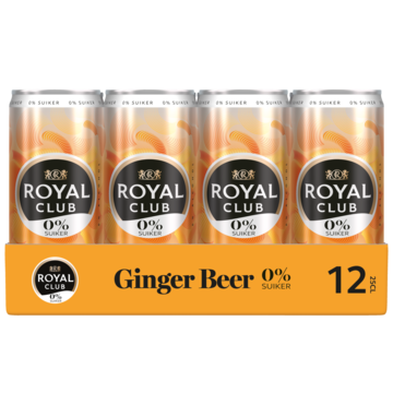 Royal Club 0% Suiker Ginger Beer 12 x 0, 25L