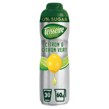 Teisseire Citroen & Limoen 0% Suiker Vruchtensiroop 60cl