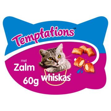 Whiskas Temptations - Zalm - Kattensnacks - 60g