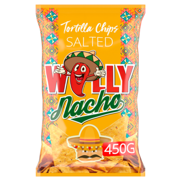 Willy Nacho Tortilla Chips Salted 450g