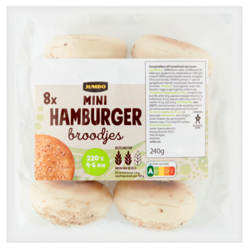 Jumbo - Mini Hamburger Broodjes - 8 Stuks