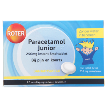 Paracetamol junior smelttablet 250 mg, 20 stuks