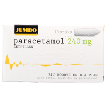 Paracetamol zetpillen 240 mg, 10 stuks