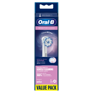 Oral-B Sensitive Clean Opzetborstel, 4 Stuks