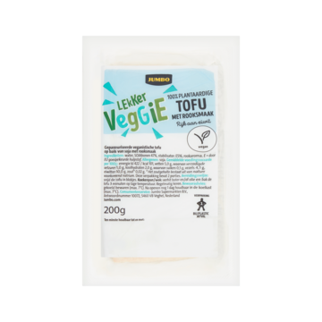 Jumbo Lekker Veggie Tofu met Rooksmaak 100% Plantaardig 200g
