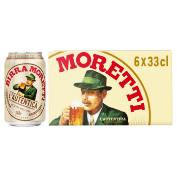 Birra Moretti Italiaans Bier Blik 6 x 33cl