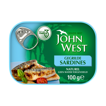 John West gegrilde sardines naturel 100 gram