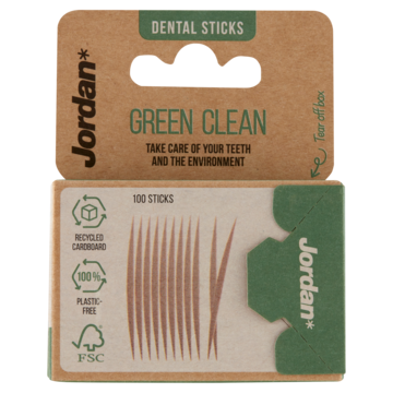 Jordan Dental Sticks Green Clean 100 Stuks
