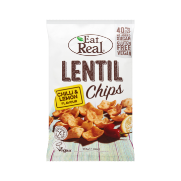 Eat Real Lentil Chips Chilli & Lemon Flavour 113g