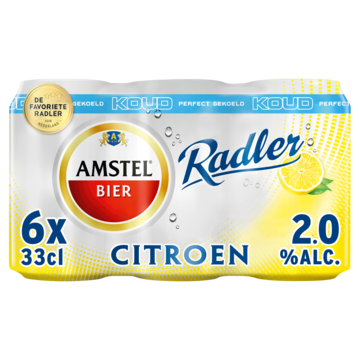 Amstel Radler Bier Citroen Gekoeld Blik 6 x 33cl