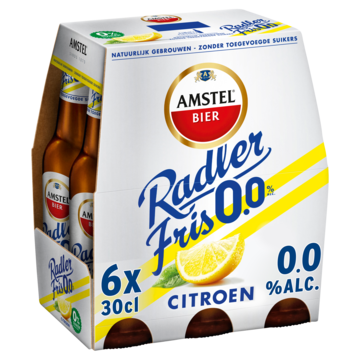 Amstel Radler Fris 0.0 Bier 0% Suiker Fles 6 x 30cl