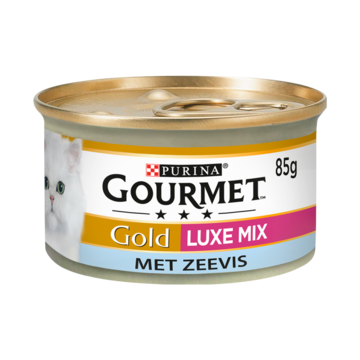 Gourmet Gold Luxe Mix met Zeevis in Saus met Spinazie Kattenvoer Nat 85g