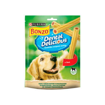Bonzo Dental Delicious met Rund Gebitsverzorgende Hondensnack - 7 Stuks