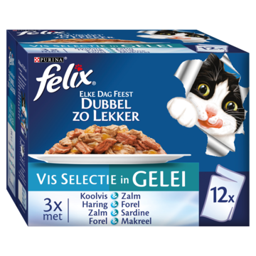 FELIX® Elke Dag Feest Vis Selectie in Gelei Kattenvoer 12 x 85g