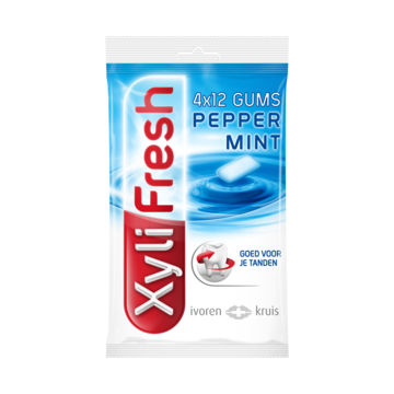 Xylifresh Peppermint Suikervrij Kauwgom 4-Pack 4 x 18g